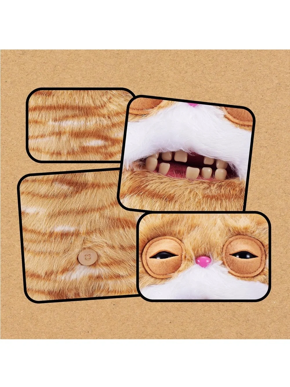 Zuru Stink Face Alley Cats  Fuggler Plush Cat Toy with White Novelty Pet Plush
